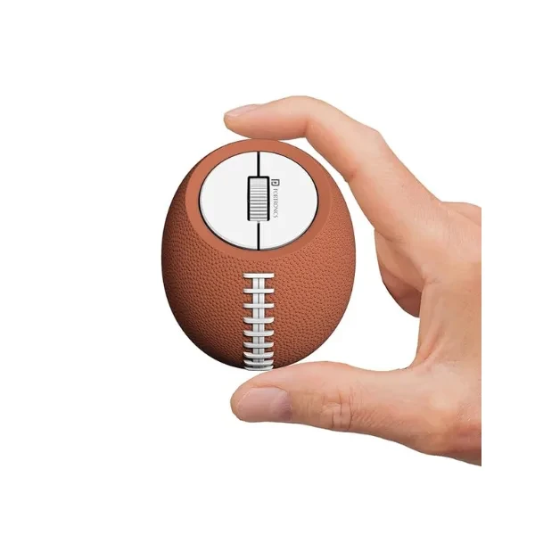 Portronics ToadPlay Rugby Mini Wireless Bluetooth Mouse with Dual Wireless Connectivity (BT + 2.4 GHz), Rechargeable Battery, Noise-Free Clicking, Multi-Device Pair, Adjust Sensitivity (Brown)