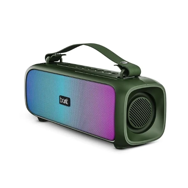 Boat Stone 580 Bluetooth Speaker with 12W RMS Stereo Sound, LED Lights, Up to 8 HRS Playtime, TWS Feature, FM Radio, Multi-Compatibility Mode, IPX4(Pine Green)