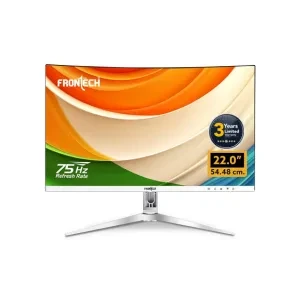 FRONTECH 22-inch (55.88cm), LED, FHD 1920x1080, 75Hz, White, 3500R Curved, Bezel Less Design, HDMI & VGA Ports Monitor (MON-0079C)