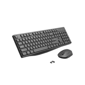 HP CS10 Wireless Keyboard Mouse Combo/2.4 GHz Wireless Connection/Ergonomic Design/Energy and Electricity Saving/Plug and Play, Intelligent Dormancy/Drop Key Cap/ 1600 dpi/Black (7YA13PA)