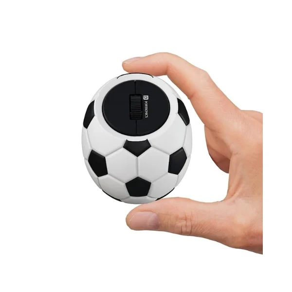 Portronics ToadPlay Football Mini Wireless Bluetooth Mouse with Dual Wireless Connectivity (BT + 2.4 GHz), Rechargeable Battery, Noise-Free Clicking, Multi-Device Pair, Adjust Sensitivity (White)