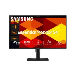 Samsung Essential Series S4 Flat Monitor 27 Inch (68.6 cm) FHD (1,920 x 1,080 Resolution), 100 Hz, IPS Panel, 5ms(GTG), Display Port, HDMI, USB Hub, USB-B Upstream Port, HAS (LS27D400GAWXXL, Black)