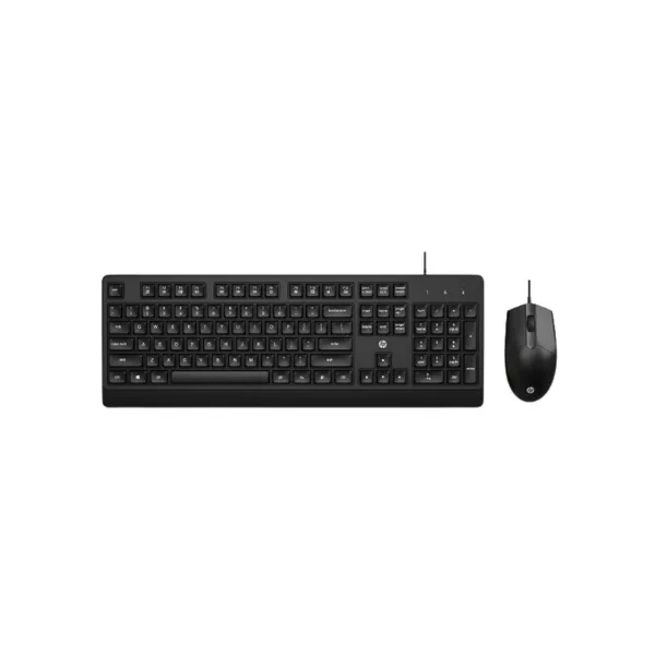HP KM 180 Wired Mouse and Keyboard Combo, USB Plug-and-Play, 1200 dpi, Full-Size Layout with Numeric pad, Up to 10 Million keystrokes, Up to 1 Million clicks, 1-Year Warranty, 0.52 kg, Black, 7J4G3AA