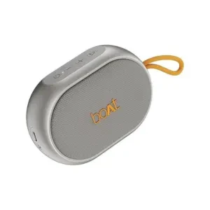 boAt (2025 Stone 110 Bluetooth Speaker with 3W Signature Sound, Up to 15Hrs Playback, Built-in Mic, TWS Feature, Bluetooth v5.4, AUX Port, Voice Assistant & IPX4(Groovy Grey)