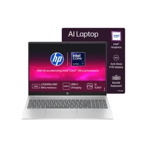 HP Pavilion 16, Enhanced by AI, Intel Core Ultra 7 155U, 16-inch (40.6 cm), WUXGA, 16GB LPDDR5x, 512GB SSD, Intel Graphics, 1080p FHD IR Camera, Copilot, Backlit KB (Win 11, Silver, 1.77 kg),af0028TU