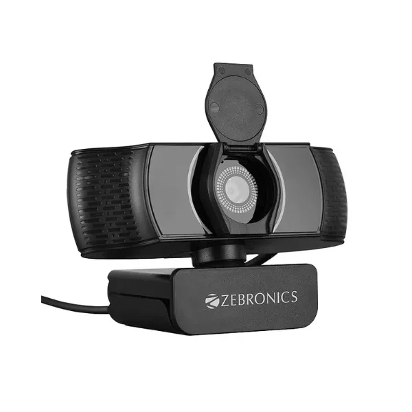 ZEBRONICS Pure Plus 4K Webcam, 3840 x 2160 (4K UHD), 30 FPS, Auto (Focus + White Balance + Brightness Correction), Built-in Microphone, Privacy Shutter, for Skype | Zoom | Meet | Teams