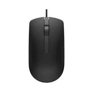 Dell MS116 Wired Optical Mouse - High Precision 1000DPI Sensor, USB Connectivity, Ergonomic Ambidextrous Design, Smooth Scrolling, Ideal for Office & Home Use - Black