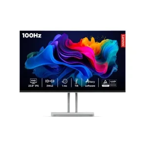 Lenovo L24i-4A, 24 inch (60.45cm), IPS, FHD 1920x1080, 100Hz, Cloud Grey, 1ms, FreeSync, 99% sRGB, 3Wx2 Speakers, HDMI 1.4, VGA, Tilt, Smart Display Customization Artery Monitor