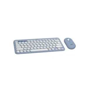 Logitech Pebble 2 Combo, Wireless Keyboard and Mouse, Quiet and Portable, Customisable, Logi Bolt, Bluetooth, Easy-Switch for Windows, macOS, iPadOS, Chrome - Tonal Blue
