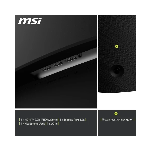 MSI MAG 32C6X 32 Inch FHD Curved Gaming Monitor - 1500R 1920 x 1080 VA Panel, 250 Hz(OC) / 1ms MPRT, Adaptive Sync - DP 1.4a, HDMI 2.0b CEC