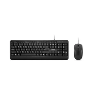 Lenovo 160 Keyboard & Mouse Wired Combo | Waterproof Exoskeleton | Splash Proof Keys | 1600 DPI Full Size Mouse | Non-Slip Scroll Wheel | Adjustable Keyboard Stand | 3 Yr Warranty