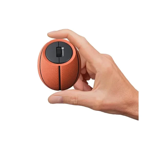 Portronics ToadPlay Basketball Mini Wireless Bluetooth Mouse with Dual Wireless Connectivity (BT + 2.4 GHz), Rechargeable Battery, Noise-Free Clicking, Multi-Device Pair, Adjust Sensitivity (Brown)