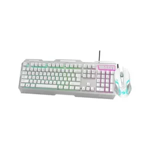 ZEBRONICS Transformer USB Gaming Keyboard & Mouse Combo,Braided Cable,Durable Al Body,Multimedia Keys & Gaming Mouse with 6 Buttons,Multi-Color LED Lights,High-Resolution Sensor with 3200 DPI(White)