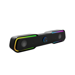 HP DHE-6002 Wired Speaker, 3.5mm aux connectivity, Surround Sound, PC and Phone Compatible, Easy Volume Controls, Touch-Controlled RGB Lighting, 1-Year Warranty, 0.77 kg, Black, 8C573AA