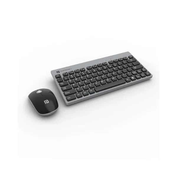 Portronics Key2 Combo Wireless Keyboard and Mouse Set, with 2.4 GHz USB Receiver, Silent Keystrokes, 1200 DPI Optical Tracking, Compact Design, Multimedia Keys for PC, Laptop & USB Supported Devices (