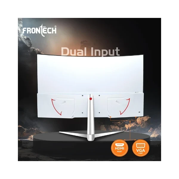 FRONTECH 22-inch (55.88cm), LED, FHD 1920x1080, 75Hz, White, 3500R Curved, Bezel Less Design, HDMI & VGA Ports Monitor (MON-0079C)