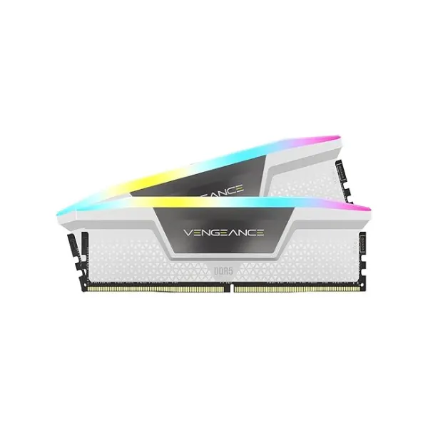 CORSAIR Vengeance RGB DDR5 RAM 32GB (2x16GB) 6400MHz CL36 Intel XMP iCUE Compatible Computer Memory - White (CMH32GX5M2B6400C36W)