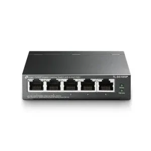 TP-Link 5 Port Gigabit Desktop Switch | 4 Port PoE 65W | 802.3af Compliant | Shielded Ports | Traffic Optimization | Plug and Play | Sturdy Metal (TL-SG1005P)