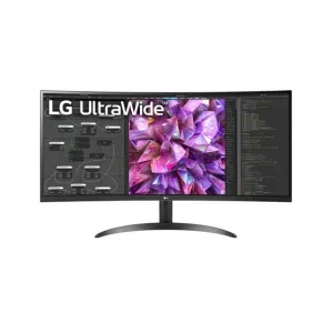 LG Electronics 34Wq60C Curved Ultrawide Monitor, 34 Inch (86.7 Cm) IPS Qhd, Multitasking with Ease, Color Calibrated - Display Port, Hdmi X 2, Black Color