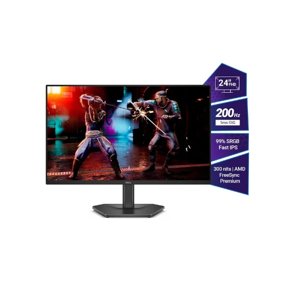Dell SE2425HG 23.8" FHD IPS Gaming Monitor, 200Hz Refresh, 3side narrow bezels, 1ms GtG, AMD FreeSync Premium,HDR 10,300nits, 1000:1 Contrast, 99% Srgb, Tilt, 2*HDMI 2.1 TDMS(supports HDMI VRR),DP 1.4