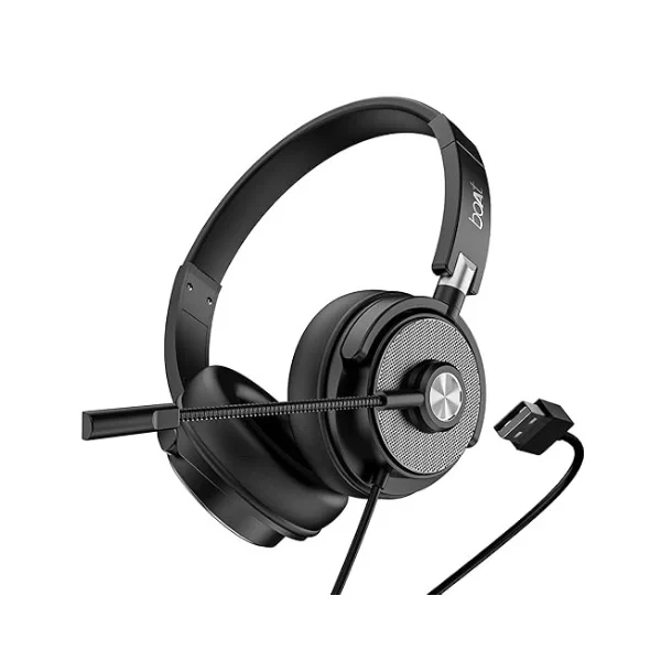 boAt Bassheads 900 Pro Wired Headphones with 40Mm Drivers, Lightweight Foldable Design, Over Ear, Remote Control, Unidirectional Retractable Mic, Adjustable Headband & USB Type-A Compatibility(Black)